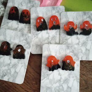 Resin Ghost Post Back Earrings